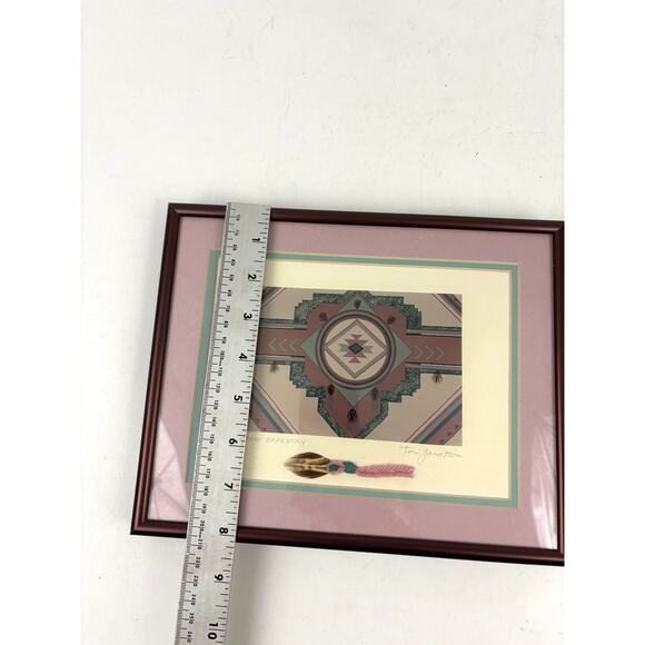 VTG Tori Garretson Mixed Media Hope Tapestry Southwest Wall Art- Signed Framed - Picture 6 of 12